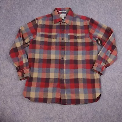 VTG LL Bean Button Up Shirt Medium Chamois Cloth Tradition Fit Freeport Flannel • $24.99
