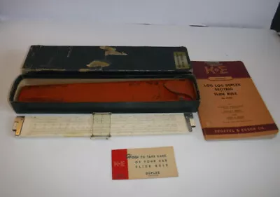 1947 K&E Keuffel Esser Log Log Duplex Decitrig Slide Rule 4081-3S W/Case Manual • $46.99