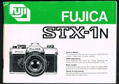 £1.50 • Buy Fujica STX-1N Camera Instruction Manual. 93 Pages..