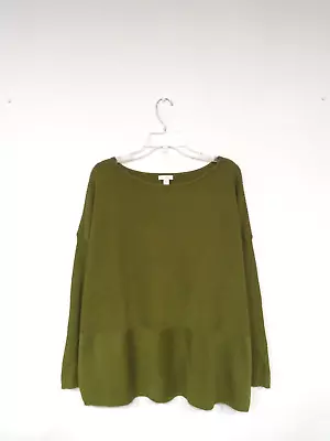 J. Jill Women's Sweater Plus Size 2X Green Diagonal Ribbed Knit Boat Neck Top • $9.99