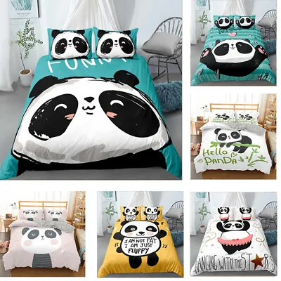 Panda Doona Quilt Duvet Cover Set Pillowcase Single Double Queen King Size Bed • £28.63