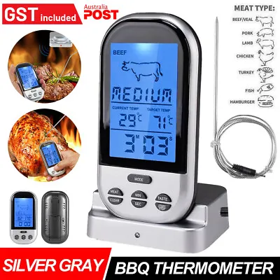 Digital Wireless Food Meat Oven BBQ Thermometer Remote Probe Cooking Set Grill • $20.70