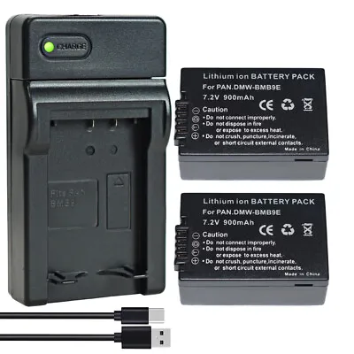 2x DMW-BMB9 Battery +Charger For Panasonic Lumix DMC-FZ60 FZ62 DMC-FZ70 DMC-FZ72 • £29.99