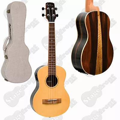 $349 • Buy Martinez Tenor Ukulele Solid Spruce Top Acoustic Electric With Hard Case 