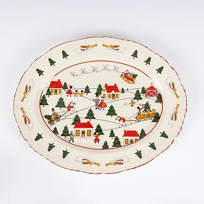 1983 Mason's Christmas Village Ironstone Oval 15  Serving Platter Vintage • $149.95