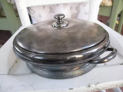 Antique Victorian E.G. Webster & Son Quadruple SilverPlate Bowl Pie Tray 1894 • $10
