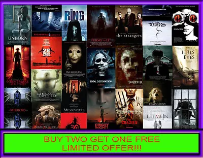 £2.95 • Buy Classic Horror Movie Posters Film Poster Borderless Printing Framed & Unframed