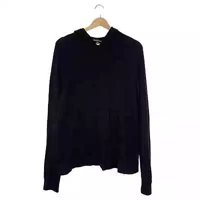 James Perse Black Unisex 100% Cashmere Hoodie Lounge Sweater Size 2 Medium • $55