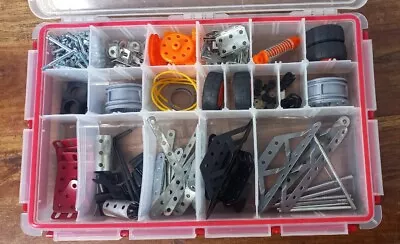 Meccano Spare Parts Frameswheelsscrewscogstools Container Fulls Of Parts • £30.08