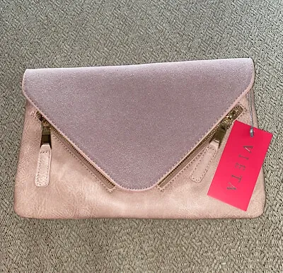 VIETA Evening Bag LT Pink & LT Purple W Strap Clutch Cocktail Party Festive • $17.99