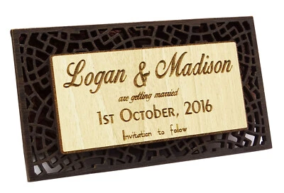 20 Custom Engraved Wooden Magnet Rustic Wedding Save The Date Wooden-84i • $81.39