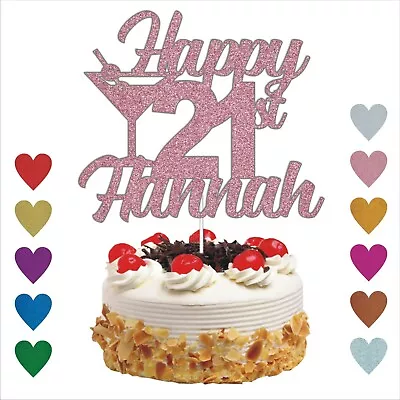 $8.62 • Buy Happy Birthday Glitter Cake Topper Personalised Any Name Age 18th 30th 50th 60th