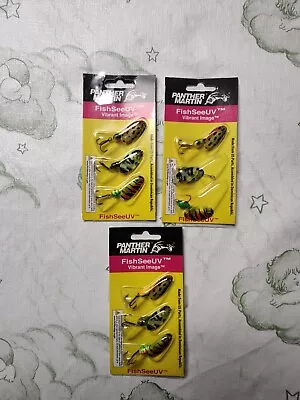9 Piece Panther Martin FishSeeUV Vibrant Image 3 Pack #4 (1/8 Oz) Spinner Kit  • $23