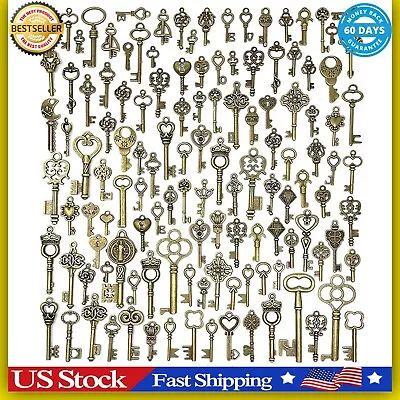 Lot Of 125 Vintage Style Antique Skeleton Furniture Cabinet Old Lock Keys Jewelr • $10.99