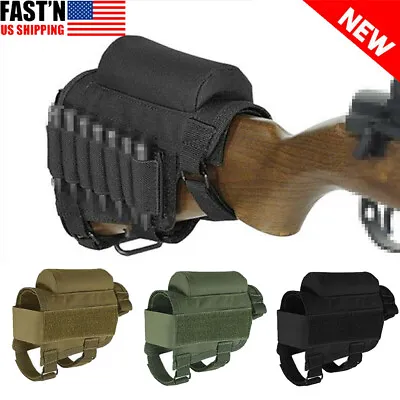 Tactical Rifle Buttstock Cheek Rest Riser Ammo Cartridges Carrier Case Holder US • $10.89