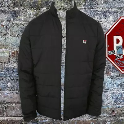 Nwt Fila Men's Black Zip Up Long Sleeve Skip Padded Jacket Size S Msrp $64.99 • $29.74