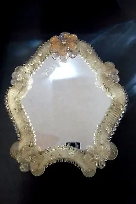 Murano Glass Vanity Mirror Hand Made Italian Design - Vintage • $385