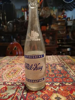 Vintage ACL Glass Bottle Soda Mil-Kay Vitamin B1 Hartman Beverage Knoxville TN  • $25