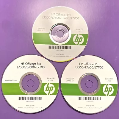 HP Officejet Pro Printer L7500 L7600 L7700 Starter CD For Win XP Vista Mac OS X • $12.99