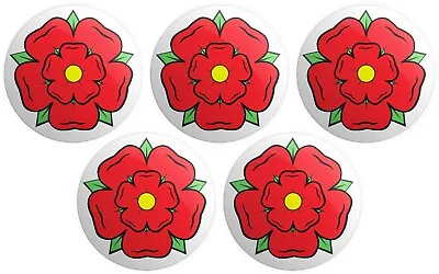£2.99 • Buy 5 X Lancashire Red Rose BUTTON PIN BADGES 25mm 1 INCH | Manchester Lancs