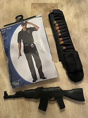Men’s Police Fancy Dress Terminator T5 Costume Gun & Bullet Belt - Large • £19.99