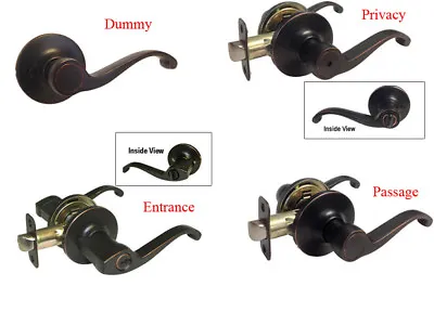 Oil Rubbed Bronze Door Handle Lock Lever Knobs Privacy Passage Entry Keyed Locks • $6.99