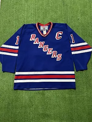 Vintage 90s CCM New York Rangers Mark Messier Hockey Jersey XL Blue • $150