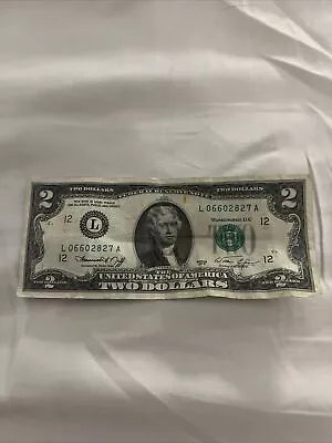 1976 Bicentennial $2 Dollar Star Note Low Serial Number Circulated L12 Clean! • $950