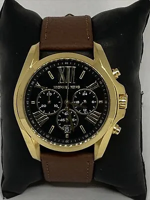 Michael Kors Bradshaw MK5739 Womens Brown Leather Analog Dial Quartz Watch XR224 • $59.99