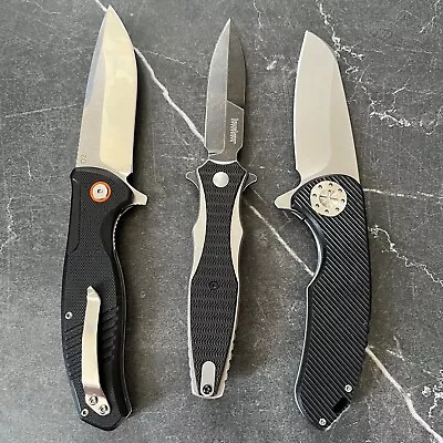 LOT Of 3 EDC Tactical Folding Ball Bearing Assisted Flipper Blade Pocket Knives • $4.32