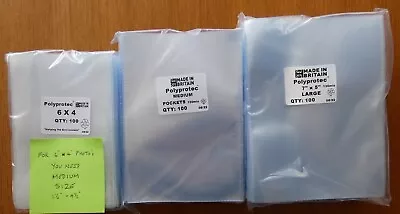 £3 • Buy Postcard Sleeves Wallets Various Polyprotec Sizes Photos Postal History Storage 