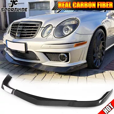 REAL CARBON Front Bumper Lip Spoiler For 2006-2009 Mercedes Benz W211 E63 AMG  • $512.99