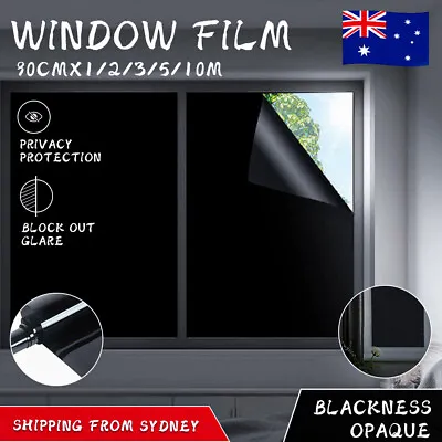 Blackout Static Cling Window Glass Film Privacy Protection To Block Sun Decor • $19.99