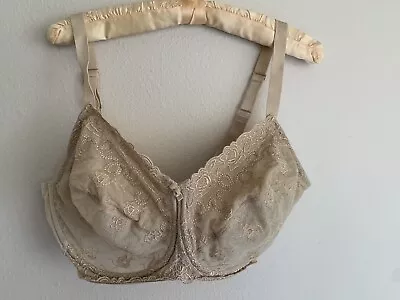 40DDD Wacoal Renaissance Rose Bra Beige Lace Underwire 85720 Lingerie • $21.99