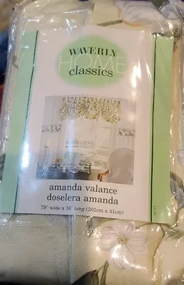 1 Waverly Magnolia Vine Parchment 79 X 16 Scalloped Amanda Valance • $21