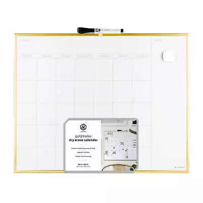 Magnetic Calendar Dry Erase Board 20  X 16  Gold Finish 364U • $16.74