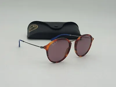 $145 • Buy Ray-Ban RB 2447 Round Fleck Polarised Sunglasses - Havana/Blue
