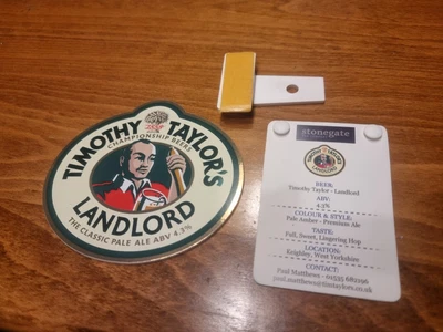 £6.99 • Buy Timothy Taylors Pale Ale  Beer Pump Sign Badge Clip Bar Pub Shed Man Cave