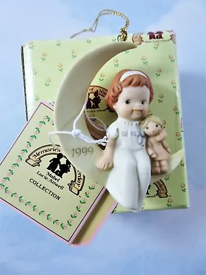 Enesco Porcelain Ornament Girl On Moon 525812 Thanks For The Memories 1999 IOB • $15.29