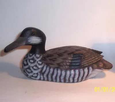 $6.50 • Buy Old DUCK BIRD Hand Carved Painted Wood Art Sculpture Statue Figurine Vintage VG