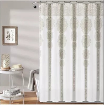 Lush Decor Stride Medallion Shower Curtain 72 X72  • $6.99