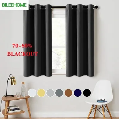 $15.45 • Buy 1Panel Blackout Short Curtains For Living Room Bedroom Curtains Solid Curtains