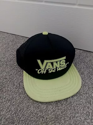 Vans Cap Logo Graphic Black Yellow Adjustable Snap Back • £7.69