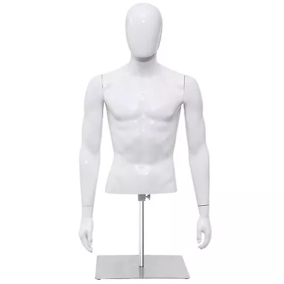 Men Model Half Body Male Manikin 123cm Upper Body Mannequin W/Iron Stand • £69.95