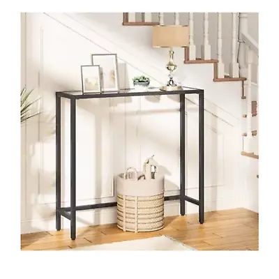 Narrow Console Table Tempered Glass Sofa Table 29.5 In Small Side Table Mode • $54.99