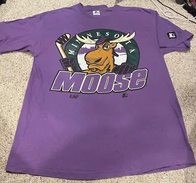 RARE Vintage Minnesota Moose Double Sided Shirt 90’s Hockey Starter XL • $40