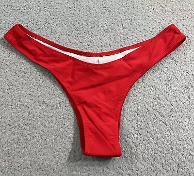 Zaful Bikini Bottom Women's Size 8 Red Rushed Butt Thong • $8.55