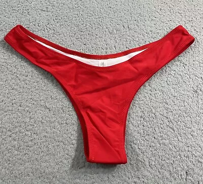 $10.55 • Buy Zaful Bikini Bottom Women's Size 8 Red Rushed Butt Thong