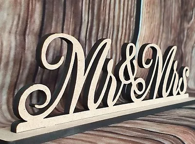 Mr And Mrs Table Sign Freestanding Sign Wedding Table Décor  Wooden Letters • £10.99