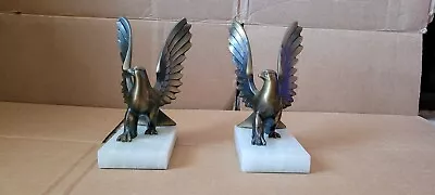 Vintage 1970's Bronze Eagle Book Ends Diamond Ketcham & Mcdougal  New Diamond NJ • $50